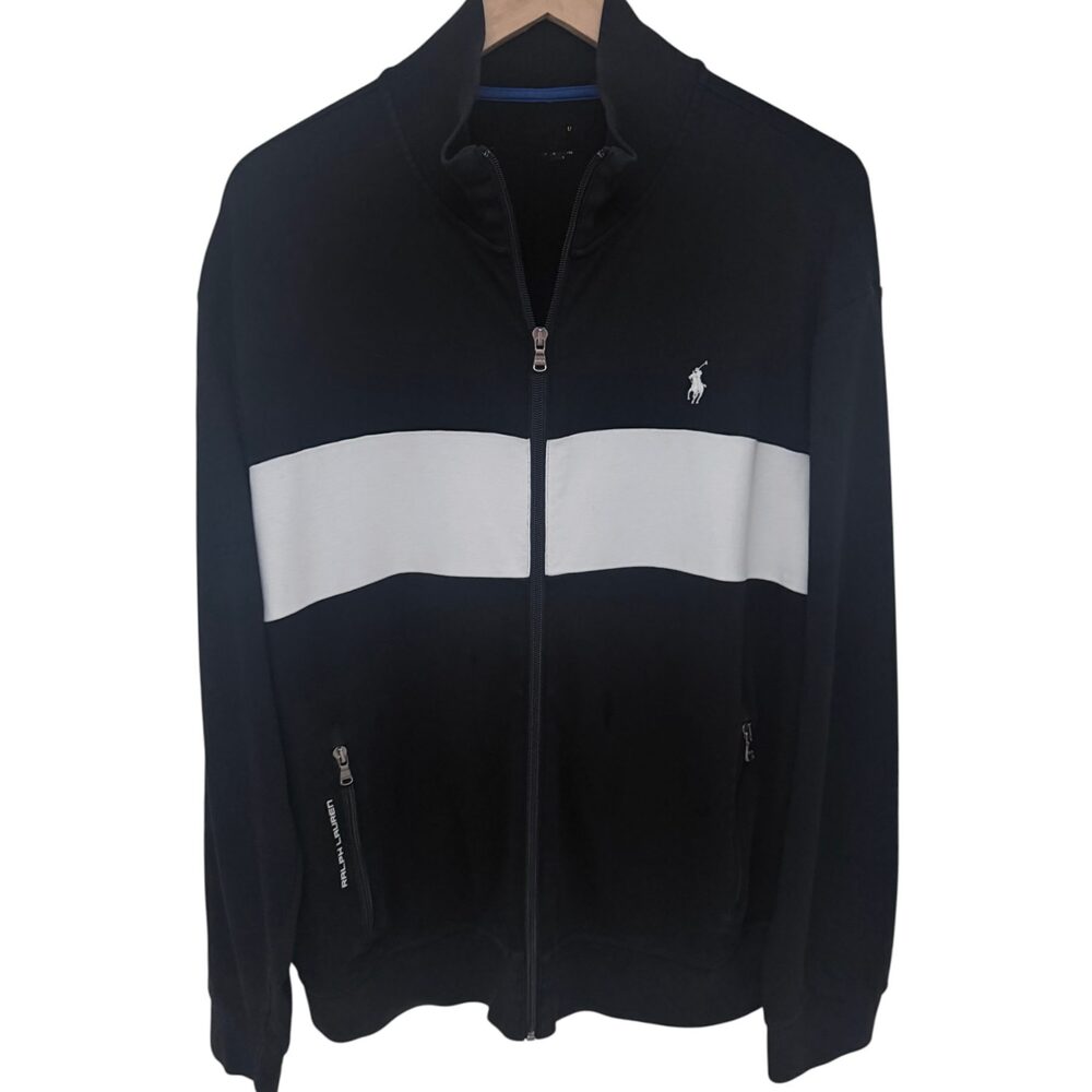 Polo Men's 2XL Navy White Full Zip Track Jacket